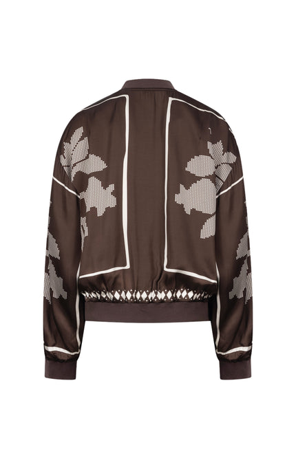 Jacket Davina Cross Chocolate Offwhite NKF13150
