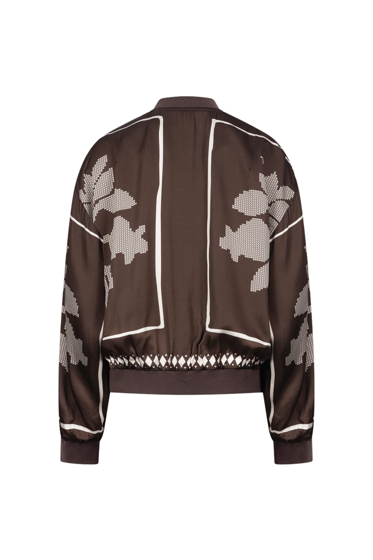 Nukus Davina Cross jas in chocolade en offwhite met rits en capuchon, stijlvolle damesjas voor koud weer