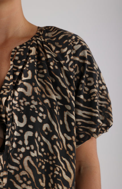 Nukus Jurk Rianna Black Sand NKS14013 Stretchshop.nl