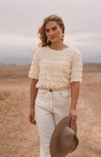 Nukus Top Aria Lace Offwhite NKS01007 Stretchshop.nl