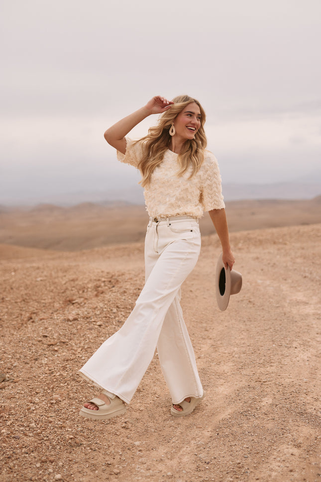 Nukus Top Aria Lace Offwhite NKS01007 Stretchshop.nl