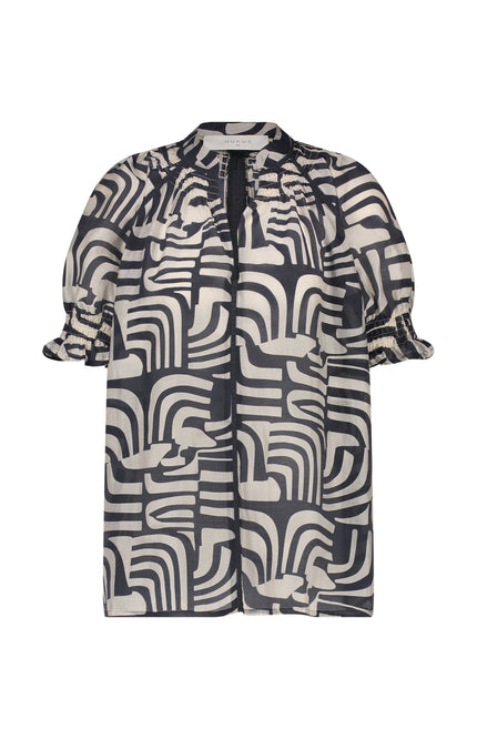 Nukus Top Carolina Offwhite Navy NKS01057 Stretchshop.nl