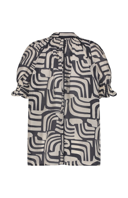 Nukus Top Carolina Offwhite Navy NKS01057 Stretchshop.nl