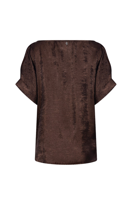 Top Irene Shiny Chocolate NKF01024