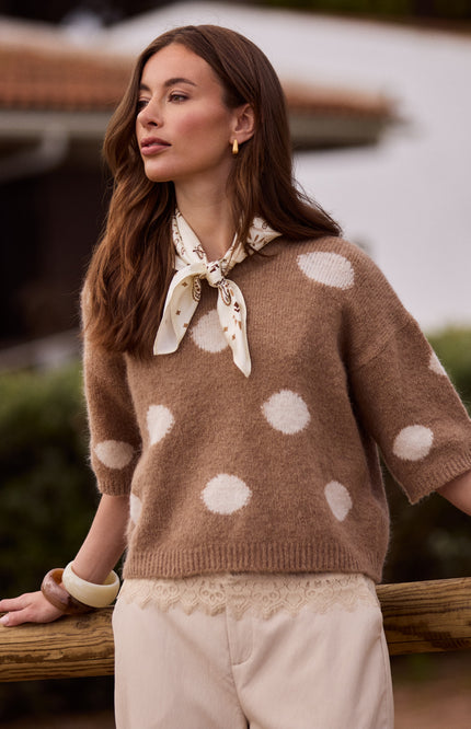 Trui Lara Dots Taupe NKF03080