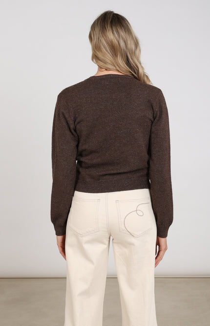 Trui Merel Lurex Chocolate NKF03088