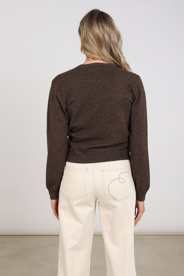 Trui Merel Lurex Chocolate NKF03088