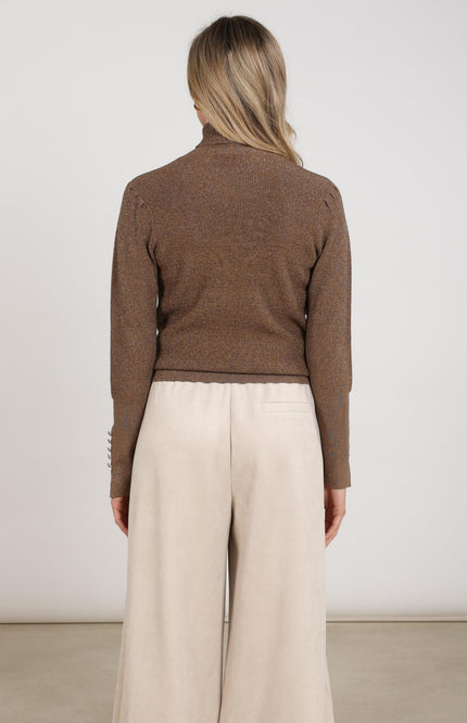 Trui Sylvia Lurex Taupe NKF03048