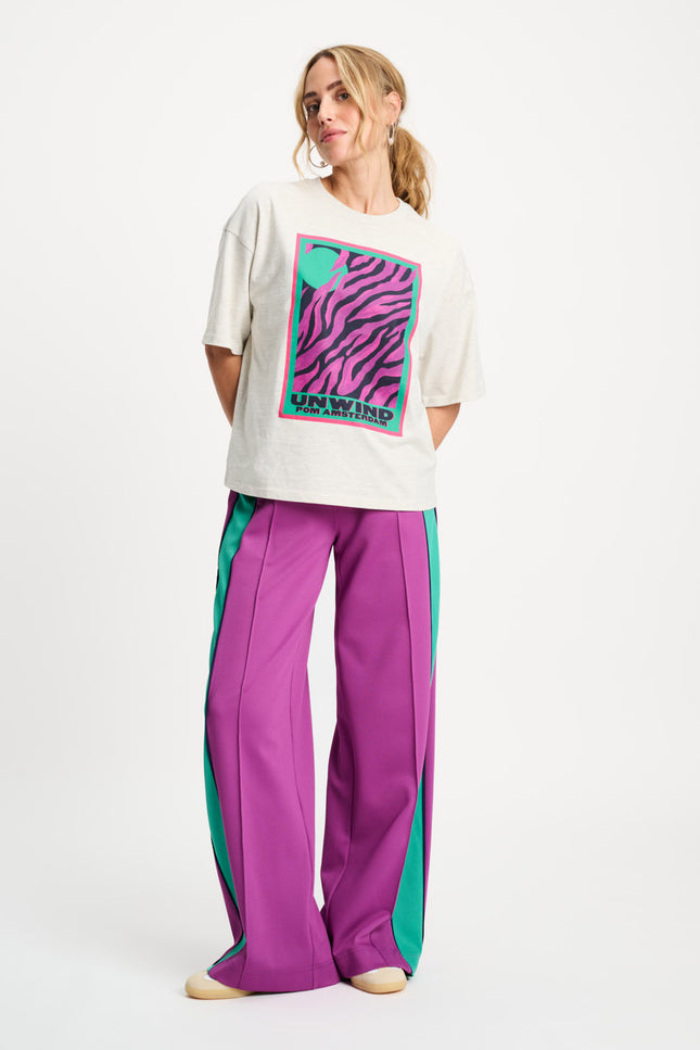 POM Amsterdam Broek Colourblock Wild Purple SP9455 Stretchshop.nl