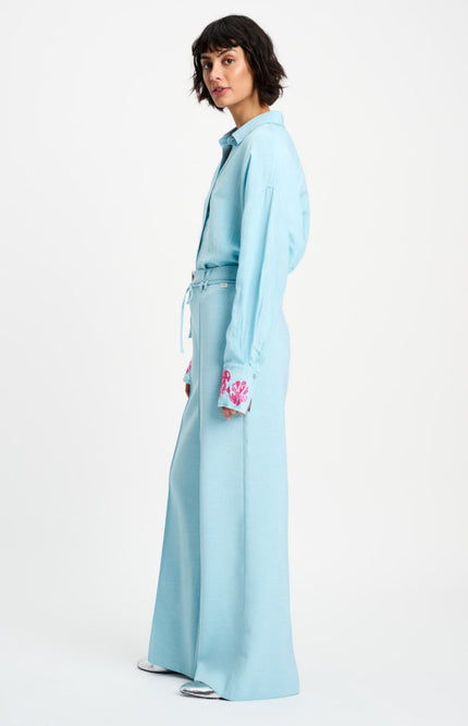 POM Amsterdam Pants Jess Blue Mist SP9516 Stretchshop.nl