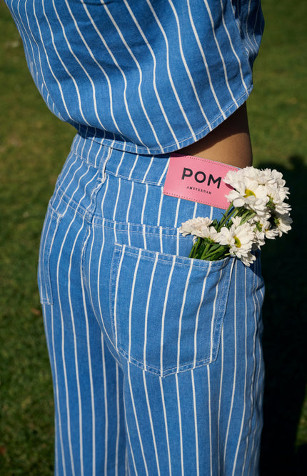 POM Amsterdam Jeans Denim Stripes Blue SP9519 Stretchshop.nl