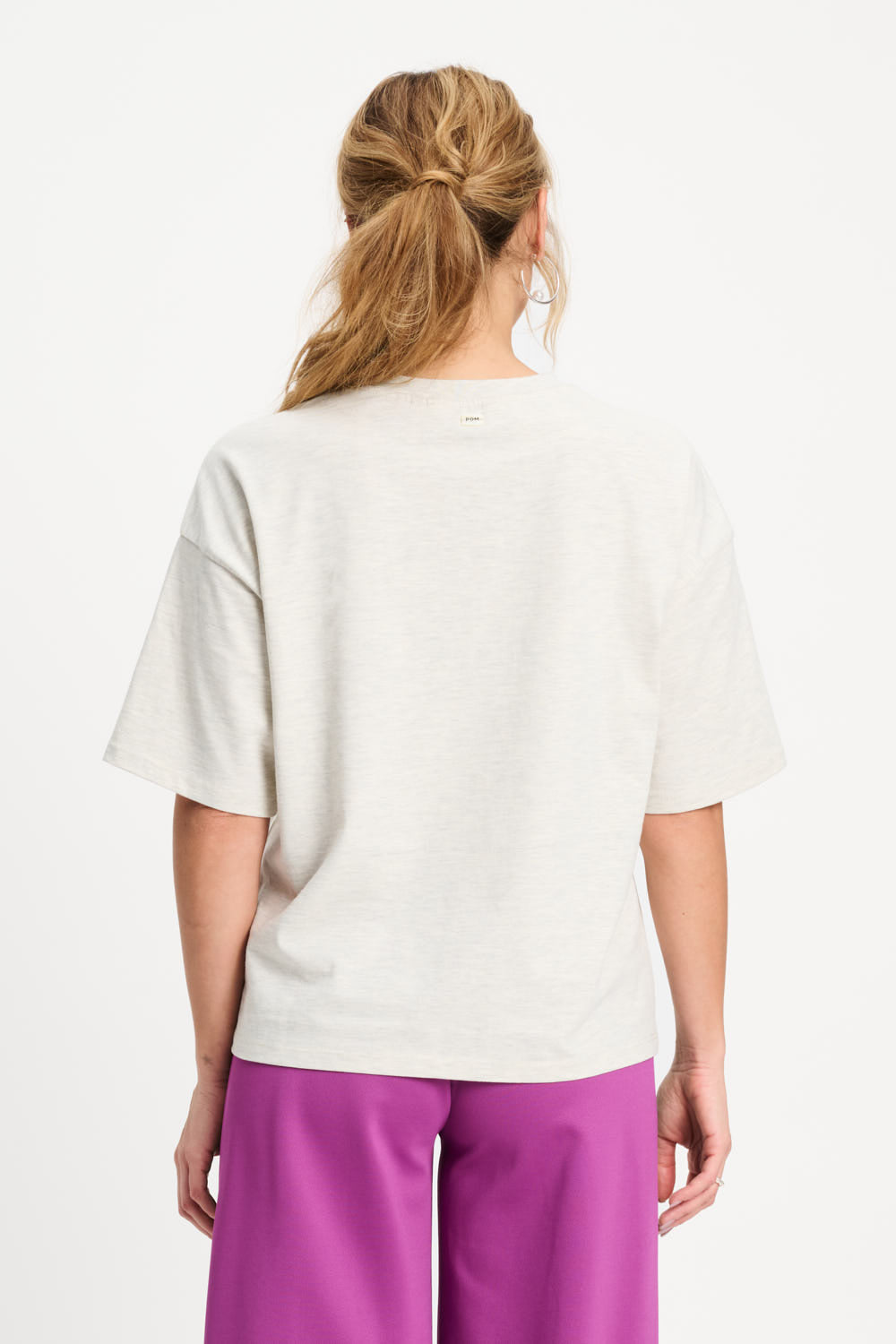 Grijze POM Amsterdam T-shirt met dierenprint, casual tops en T-shirts voor dames en heren.