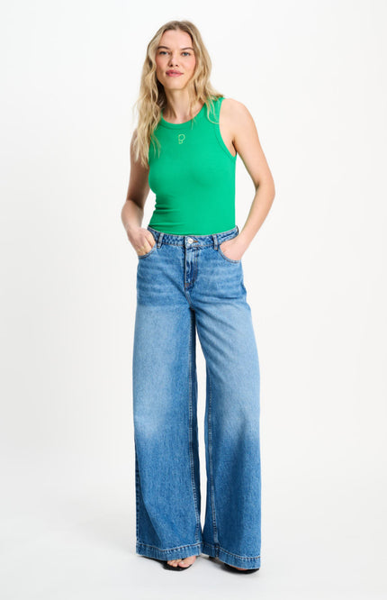 POM Amsterdam Top Rib Palm Green SP9534 Stretchshop.nl