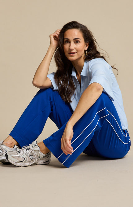 Red Button Broek Colette Punta Piping Cobalt SRB4751 L33 Stretchshop.nl