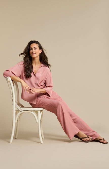 Red Button Broek Colette Yoke Shine Rosewood SRB4828 Stretchshop.nl