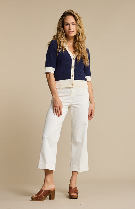 Red Button Broek Conny Fancy Stitching Offwhite SRB4761 L26 Stretchshop.nl