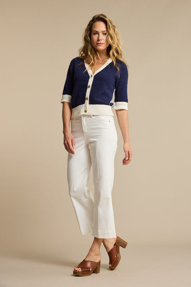 Red Button Broek Conny Fancy Stitching Offwhite SRB4761 L26 Stretchshop.nl