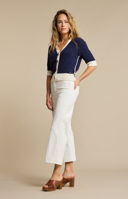 Red Button Broek Conny Fancy Stitching Offwhite SRB4761 L26 Stretchshop.nl