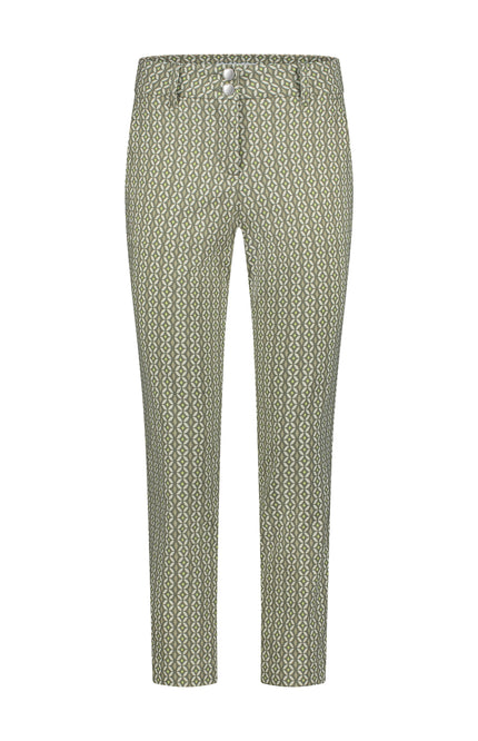 Red Button Broek Diana Fancy Tile Multi Khaki SRB4547 Stretchshop.nl