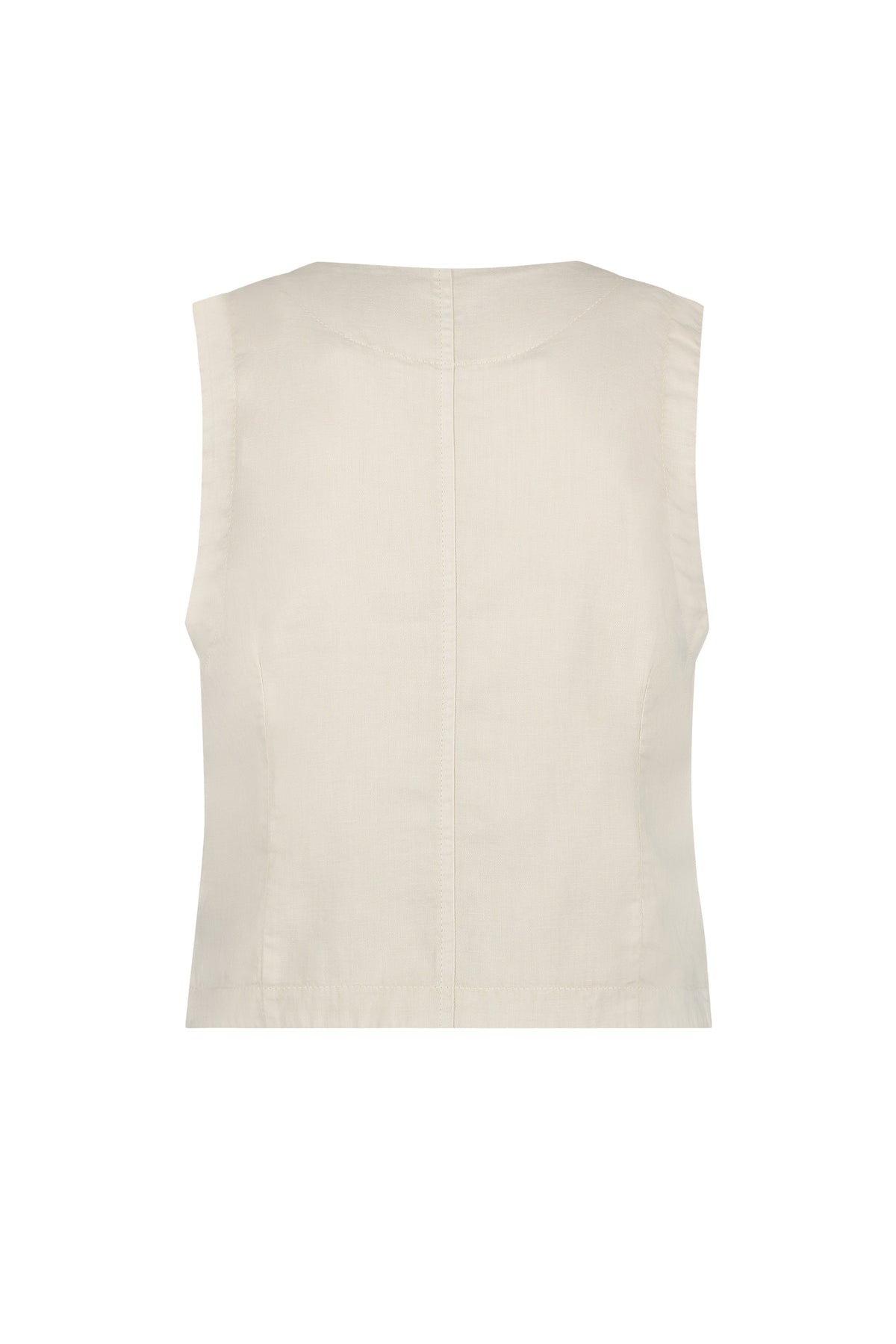 Lichtroze katoenen en linnen gilet met parel details van Red Button, casual en stijlvol voor dames.