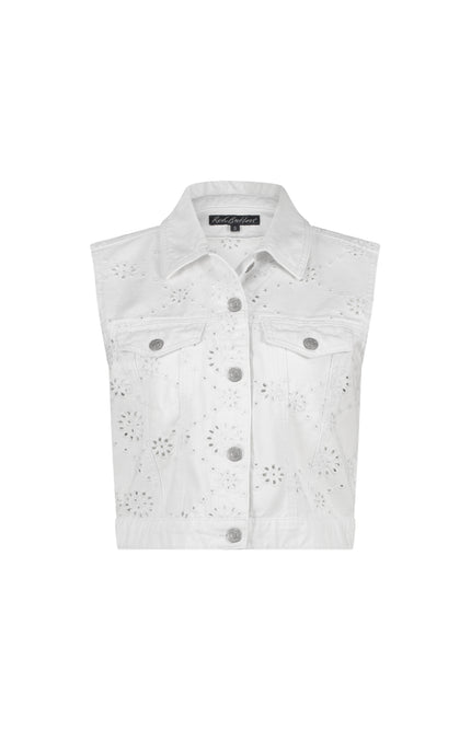Red Button Gilet Joekie Broderie White SRB4565 Stretchshop.nl
