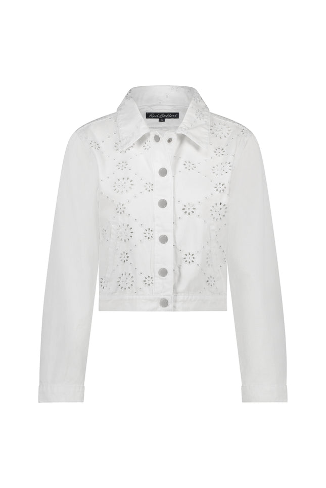 Red Button Jacket Shelly Broderie White SRB4437 Stretchshop.nl