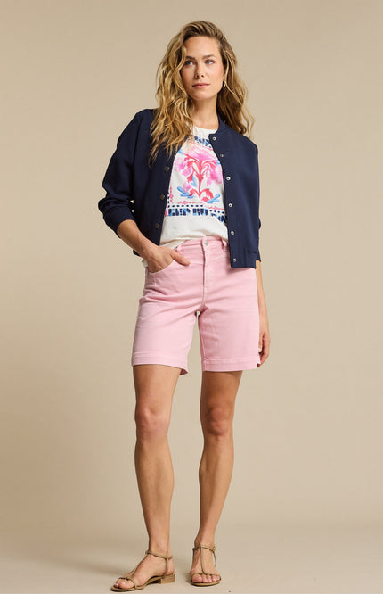 Red Button T-shirt Temmy Multi Flower Offwhite Pink SRB4825 Stretchshop.nl