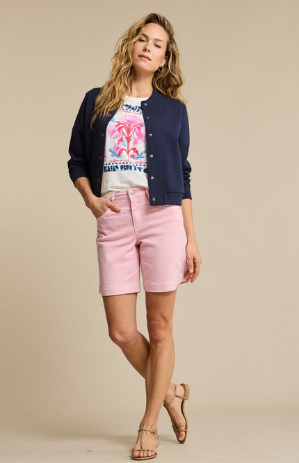 Red Button T-shirt Temmy Multi Flower Offwhite Pink SRB4825 Stretchshop.nl