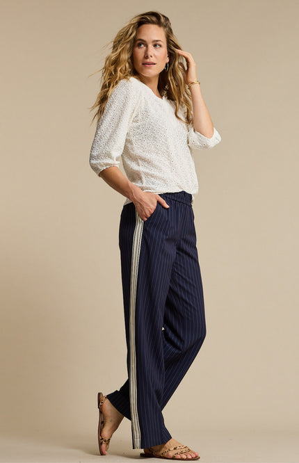 Red Button Top Ajour Offwhite SRB4809 Stretchshop.nl