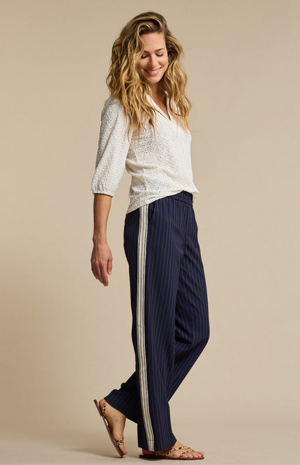 Red Button Top Ajour Offwhite SRB4809 Stretchshop.nl