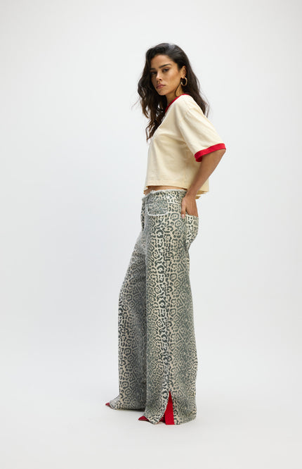 Refined Department Jeans Harvey Straight Leopard R2502176593 Stretchshop.nl