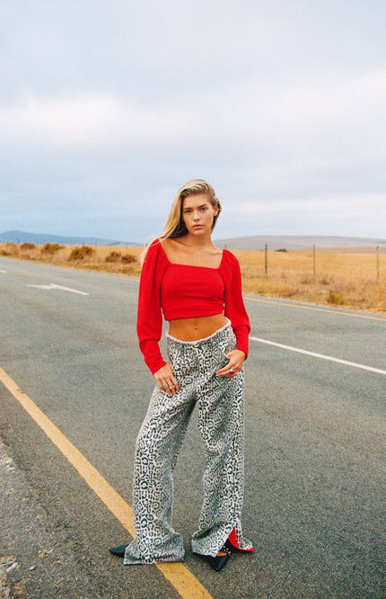 Refined Department Jeans Harvey Straight Leopard R2502176593 Stretchshop.nl