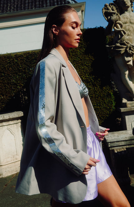 Refined Department Short Mone Satin Lilac R2506255801 Stretchshop.nl