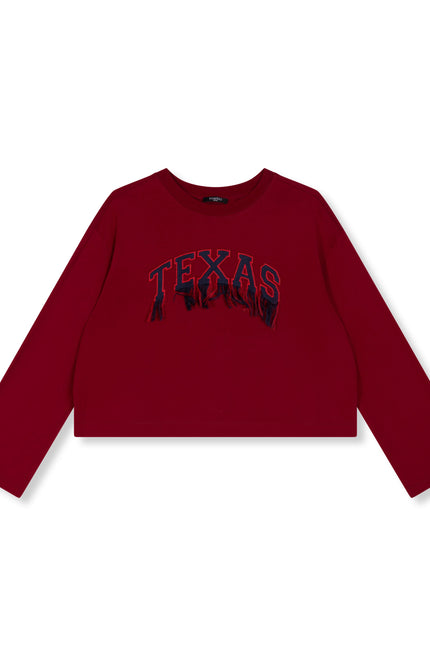 Refined Department Sweater Stevie Cropped Bordeaux Stretchshop.nl