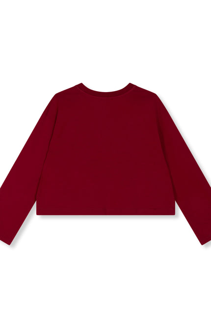 Refined Department Sweater Stevie Cropped Bordeaux Stretchshop.nl