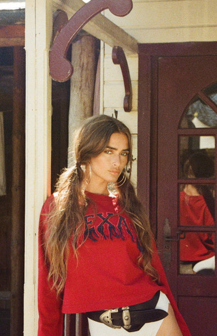 Refined Department Sweater Stevie Cropped Bordeaux Stretchshop.nl