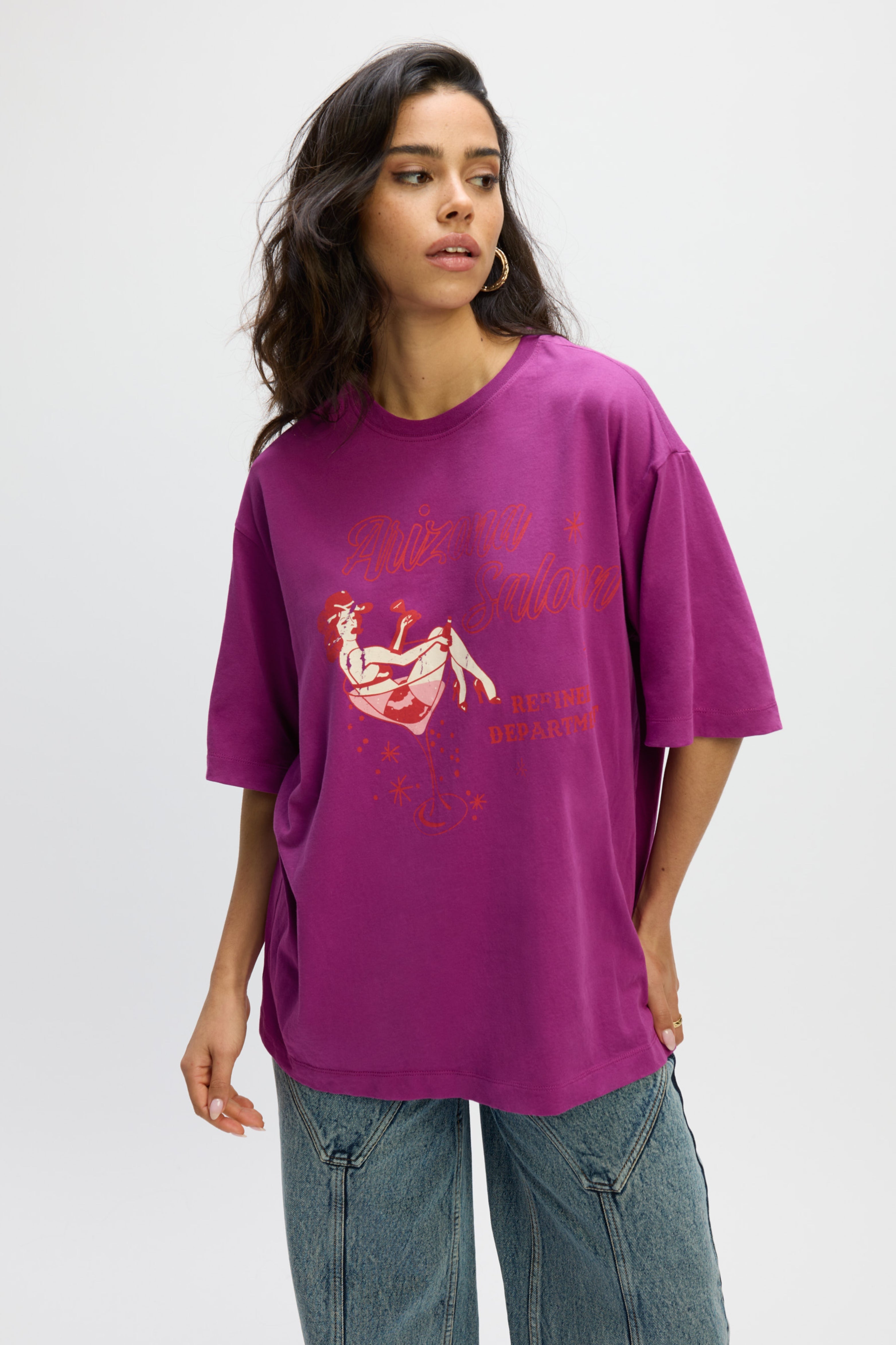 T-shirt Maggy Oversized Purple R2502813626 Refined Department