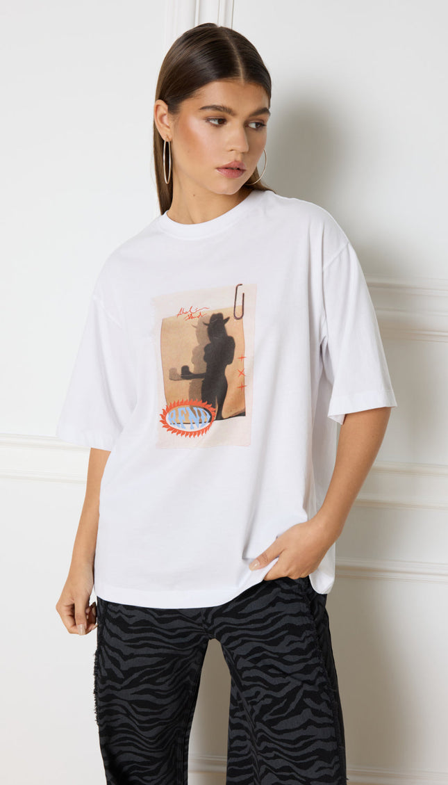 Refined Department T-shirt Maggy Oversized White Stretchshop.nl