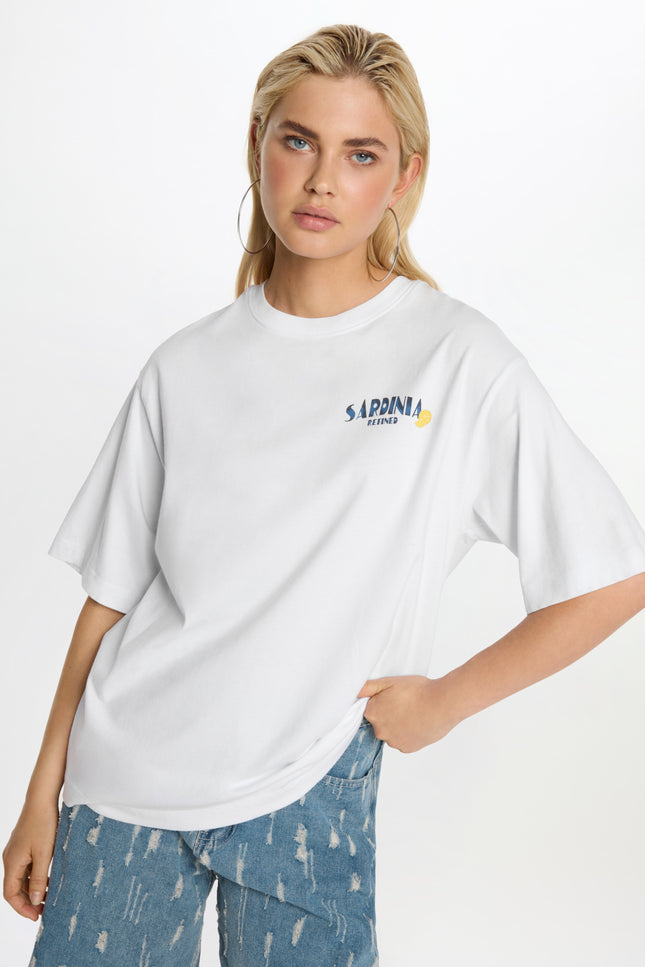 Refined Department T-shirt Maggy Oversized White R2506710807 Stretchshop.nl