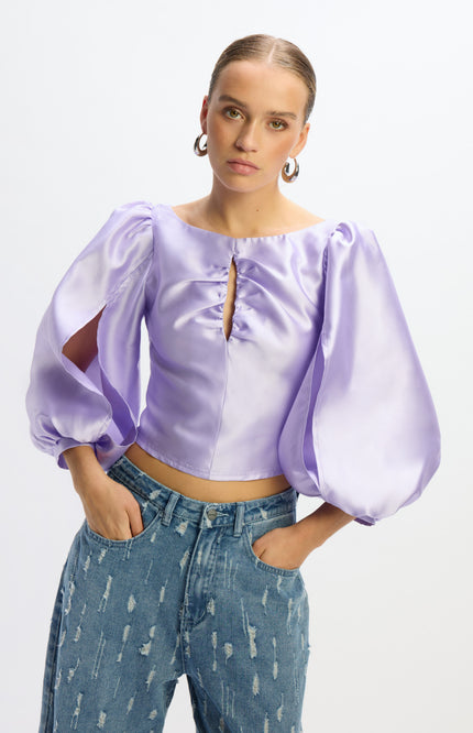 Refined Department Top Nala Satin Lilac R2506855800 Stretchshop.nl