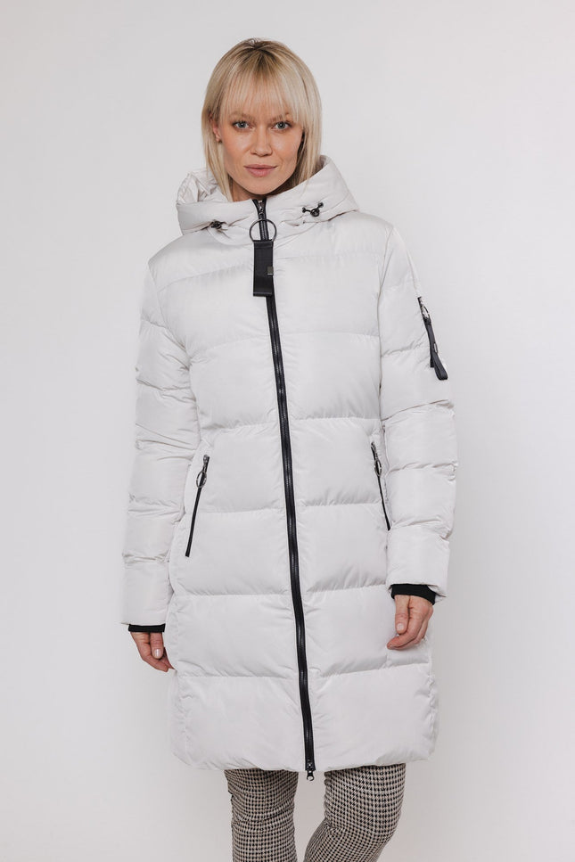 Rino & Pelle Jacket jade long padded hooded birch Stretchshop.nl