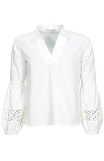Soultouch Blouse polo luca white Stretchshop.nl