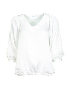 Soultouch Shirt v-neck nienke white Stretchshop.nl
