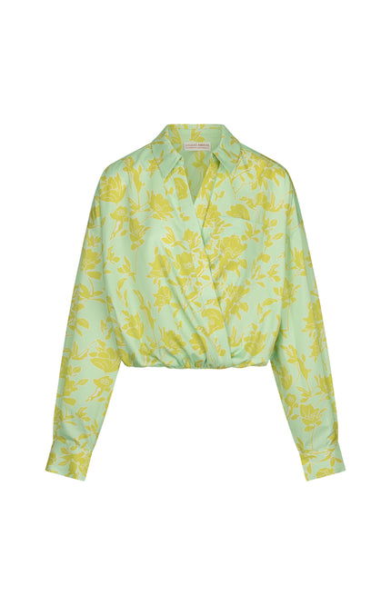 Studio Amaya Blouse Lilou Multi Print Green Stretchshop.nl