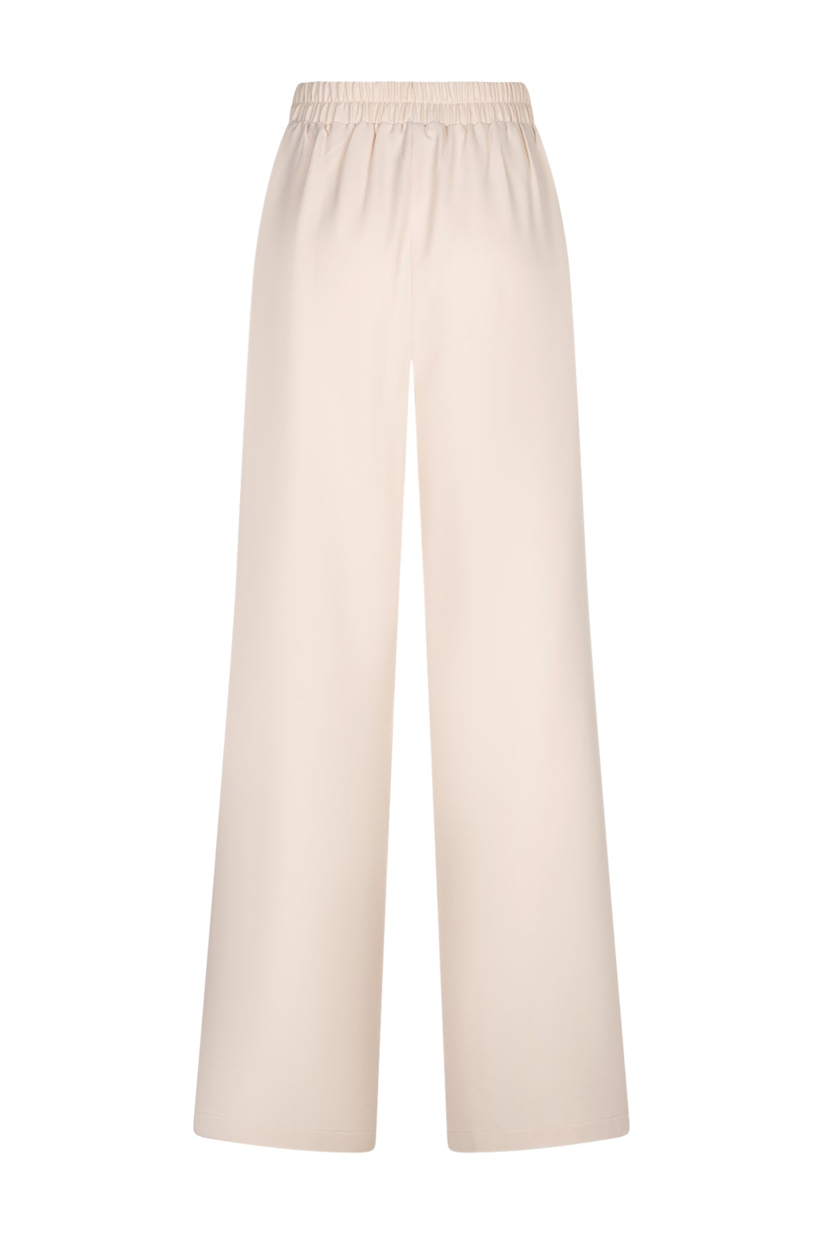 Beige Jasmin broek van Studio Amaya, casual en comfortabel met een losse fit en elastische tailleband.