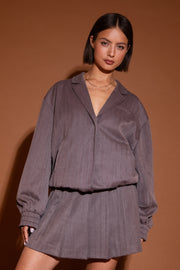 Grijze Studio Amaya Jacket Bodine, stijlvolle jas met comfortabele pasvorm en moderne uitstraling.