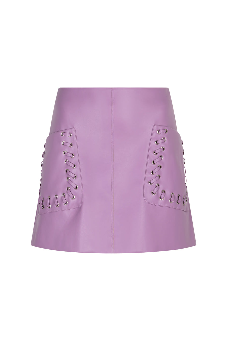 Lila rok Siena van Studio Amaya met bloemenprint en tailleband, gedragen door een model op de foto.