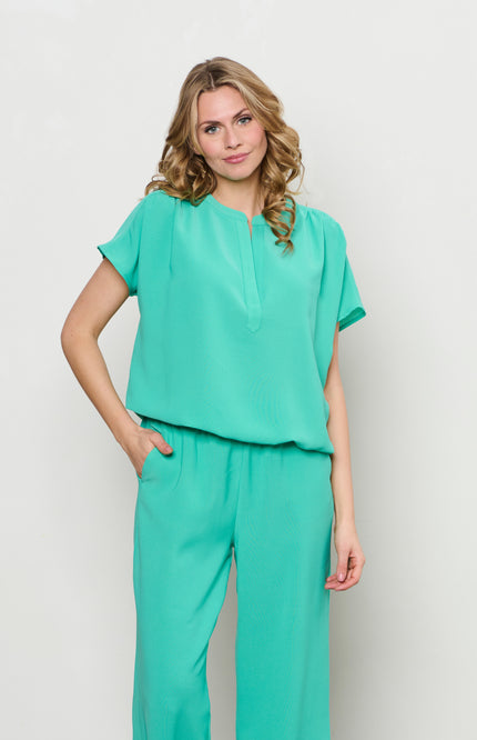 &Co woman Top Nola Aqua Green BL371 Stretchshop.nl