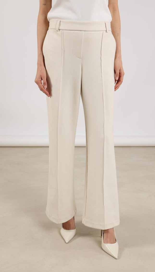 Nukus Broek Jill Scuba Offwhite NKS09008 Stretchshop.nl