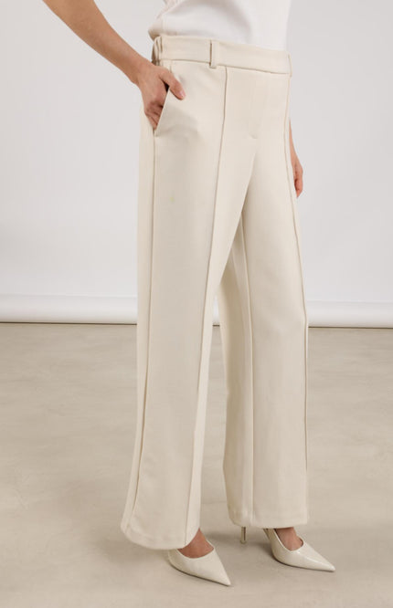 Nukus Broek Jill Scuba Offwhite NKS09008 Stretchshop.nl